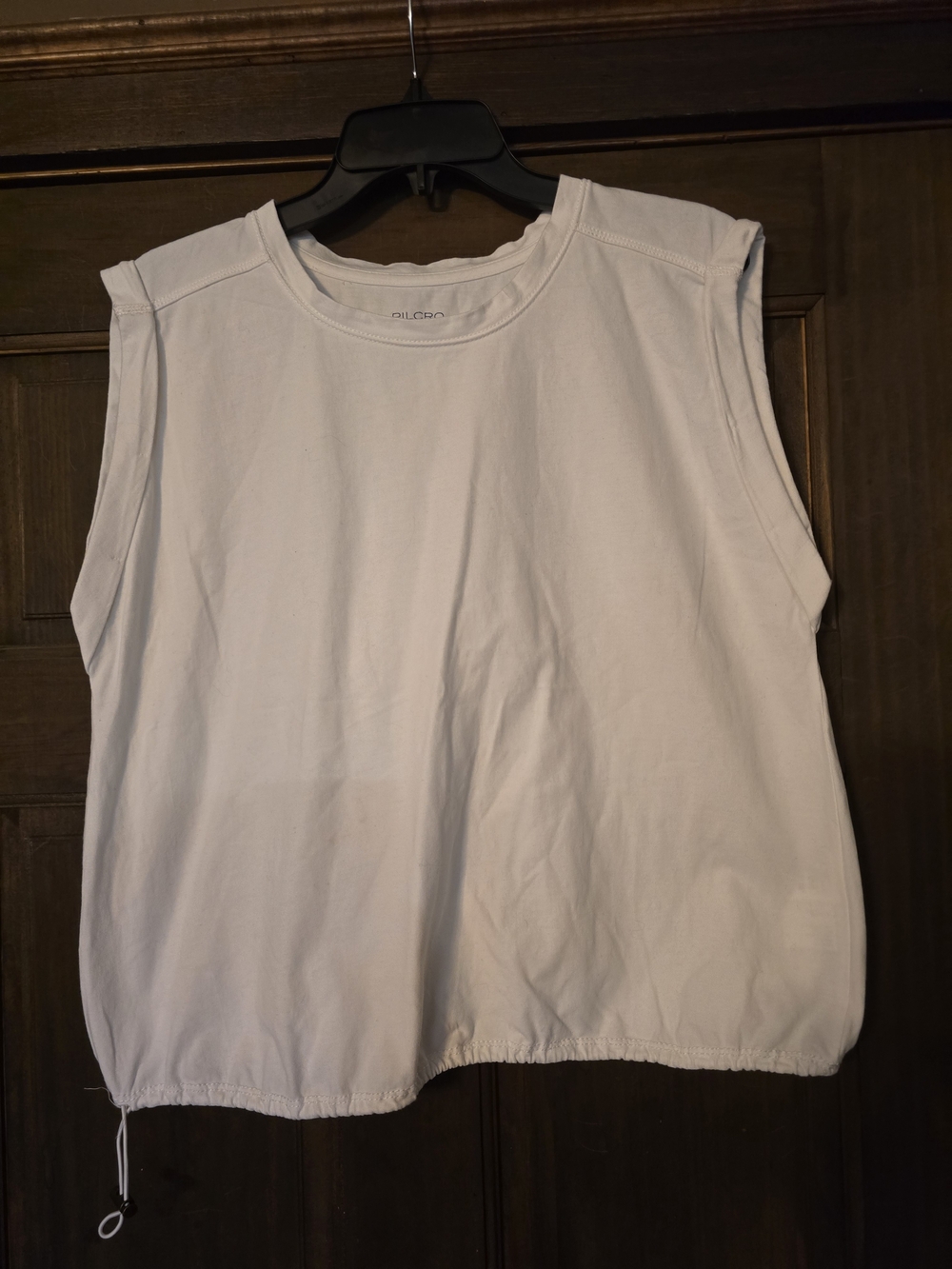 O Pilcro White Sleeveless Tank with Drawstring Hem Medium NWOT